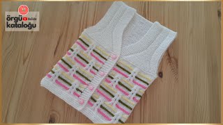 BARIŞ ÇUBUĞU BEBEK YELEĞİ  Baby Knits [upl. by Marybella954]