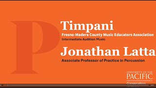 FMCMEA 2024 Intermediate Audition Music Percussion Timpani [upl. by Ostler351]