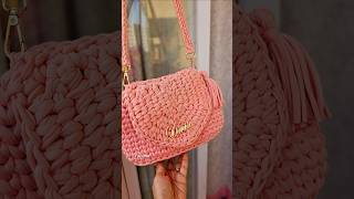 Crochet t shirt yarn bag crochet crochetpattern crochetstitch crochetbag shorts shortvideo [upl. by Reisinger358]