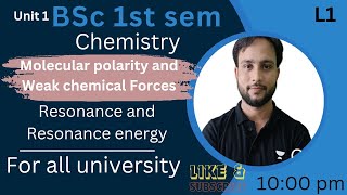 L1ll BSc 1st semester ll chemistry unit 1 ll Resonance and Resonance energy ll akashmathshub c [upl. by Canotas]