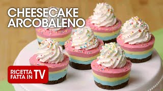 MINI CHEESECAKE ARCOBALENO di Benedetta Rossi  Ricetta TV Fatto in Casa per Voi [upl. by Nitnilc]