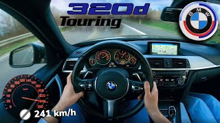 BMW 320d F31 Touring 190HP TOP SPEED DRIVE ON AUTOBAHN [upl. by Etan161]