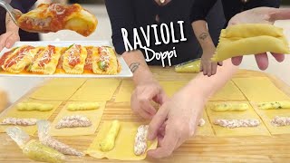 RAVIOLI DOPPI pasta all’uovo ripiena FATTA A MANO tipico PIATTO ITALIANO delle feste [upl. by Larue]