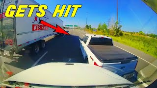 DRIVER BRAKE CHECKS SEMITRUCK AND unsurprisingly GETS REARENDED  A Day in The Life of a Trucker [upl. by Iblok]