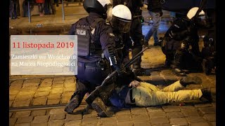 Zamieszki na Marszu Niepodległości we Wrocławiu Policja użyła armatki wodne i gaz łzawiący [upl. by Jarietta]