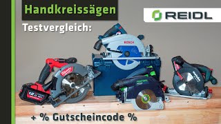 AkkuHandkreissägenTestvergleich  Bosch Milwaukee Festool oder Metabo  REIDL [upl. by Herrah891]