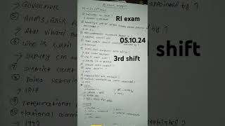 RI exam 051024 3rd shift exam analysis videoosssc ri ari amin exam questions answers discussion [upl. by Silloc]