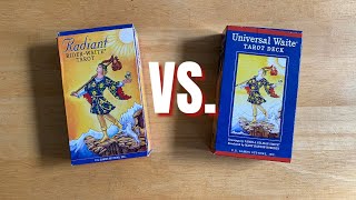 Universal Waite Tarot vs Radiant RiderWaite Tarot [upl. by Schnabel]