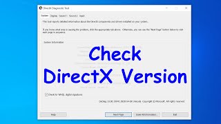 How to check version of DirectX on Windows 10 PC [upl. by Walter]