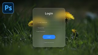 Transparent Blur Effect in Photoshop  Glass Morphism Effect  Photoshop Tutorial Easy [upl. by Ehsom94]