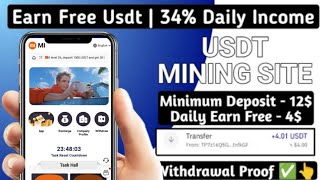 New Usdt Earning Site  USDT Mining Site  2024 Best Investment  Trx Usdt Earning Website 82 [upl. by Nessnaj]