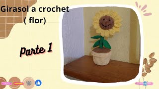 Girasol a crochet flor parte 1 crochet tutorial facil [upl. by Aibar145]