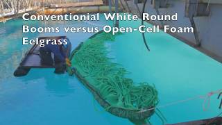 AquaFlex Open Cell Eelgrass vs White Round Boom Tested at Ohmsett [upl. by Bathilda139]