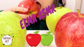 ELMA ISIRMA SESİ  RAHATLATICI ASMR  KULAKLIK TAKINMUKBANG [upl. by Eilyab]