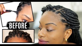 HOW TO REFRESH BOX BRAIDS  EDGES AND HAIRLINE  Journeytowaistlength [upl. by Ringo]