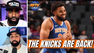 Knicks News Karl Anthony Towns amp The Knicks Bench Highlight A 111109 Win Over The Hornets [upl. by Madelaine]