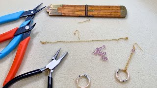 How to Make Larks Head Knot Chain Earrings [upl. by Gnol527]