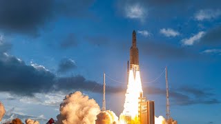 Replay Ariane 5 rocket launches 3 satellites on 1 rocket  Full Broadcast [upl. by Ennoirb]