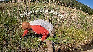 Cordage from Cattail Leaves bushcraft cordage survival [upl. by Devona]