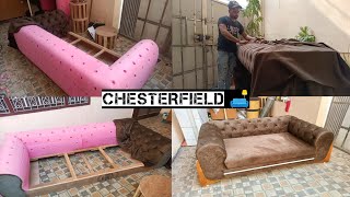 CHESTERFIELD SOFA 🛋️  furniture chester chesterfieldsofa woodworking woodart [upl. by Husch937]