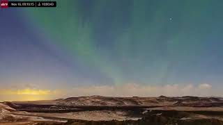 Nov 15 2024 Aurora Borealis Over Iceland in 4K Ultra HD [upl. by Enela]