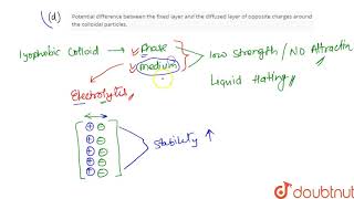 Choose the correct reasons for the stability of the lyophobic colloidal particles [upl. by Reeva]