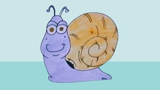 Learning to draw three beautiful snails for childrenvery simple and beautiful [upl. by Areid]