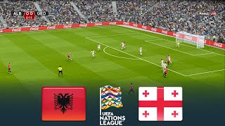 LIVE 🔴 ALBANIA vs GEORGIA  UEFA Nations League 20242025  Full Match  eFootball Gameplay [upl. by Ravahs]