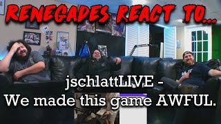 Renegades React to jschlattLIVE  We made this game AWFUL [upl. by Ella]