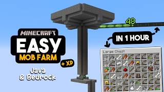 EASIEST Mob XP Farm in Minecraft  1100 Items Per Hour  Java and Bedrock Tutorial [upl. by Kcam]