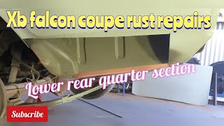 XB falcon coupe rear quarter rust repairs [upl. by Sirrom708]