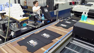 Amazing Graphic TShirt Mass Production Process Onestop Clothing Manufacturing Factory [upl. by Meeka330]