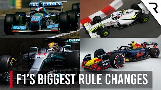 The biggest technical rule changes in Formula 1 history [upl. by Montanez]