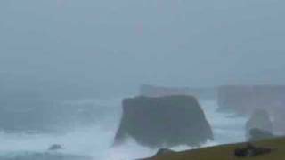 Eshaness cliffs Shetland in an equinoctial storm [upl. by Lynde]