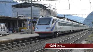 Swiss Trains Gotthard route Lugano Wed 01Jan14 [upl. by Atinreb]