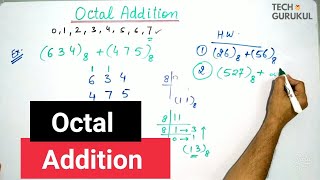 18 Octal Addition  Octal Arithmetic  Digital Electronics  TECH GURUKUL [upl. by Yanarp]