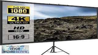 VEVOR Tripod Projector Screen with Stand 80 inch 169 4K HD Projection Review [upl. by Sellihca]