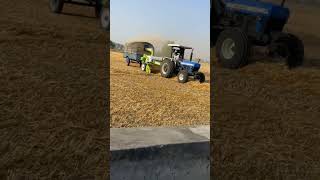 New holland 5620 on jagatjit straw reaper  New holland tractors [upl. by Entruoc]