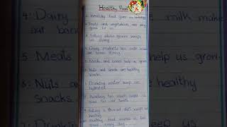 10 lines essay on Healthy Food  Healthy Food essay 10 lines  Few lines about Healthy Food [upl. by Atinuaj]