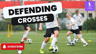 Defending Crosses Soccer Drill  Defensive Principles [upl. by Elokkin]