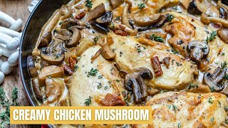 Easy Creamy Chicken Mushroom Recipe Keto  Blondelish [upl. by Leake493]