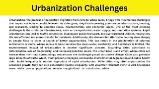 Short Paragraph on Urbanization Challenges [upl. by Aynod931]