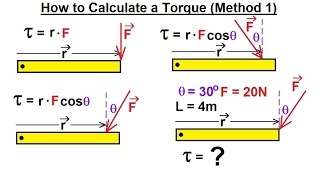 Physics 15 Torque Fundamentals 4 of 13 How to Calculate a Torque Method 1 [upl. by Ades]