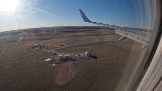 American Airlines Boeing 737 landing runway 1L MCI Kansas City International Airport 22824 4k30fps [upl. by Anileuqcaj]