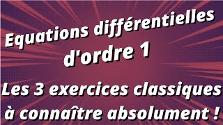 Equations différentielles dordre 1  exercices classiques [upl. by Sucramej]