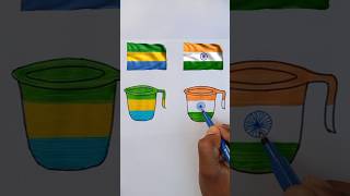 👉 Indian Flag 🇮🇳 ❤️ Gabon Flag🇬🇦 Independence Day Drawing Republic DayDrawing shorts viralvideo [upl. by Nollat481]