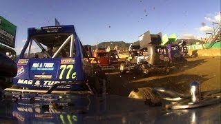 Mad Brad 99c Stockcar King of the Coast 2014 Greymouth Race 3 [upl. by Anihsat]