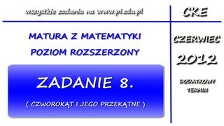 Zadanie 8 Matura czerwiec 2012 PR Planimetria [upl. by Kcirdec]