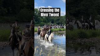 🏴󠁧󠁢󠁳󠁣󠁴󠁿🐎Braw Lads Day 2024  crossing the River Tweed at Boleside ⬛️⬜️⬛️⬜️⬛️ Galashiels horse [upl. by Uile]