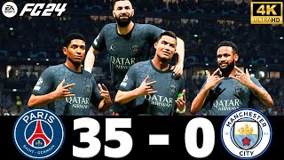 FC 24  RONALDO MESSI MBAPPE NEYMAR ALL STARS  PSG 35  0 MAN CITY  UCL FINAL 4K60 [upl. by Enram]